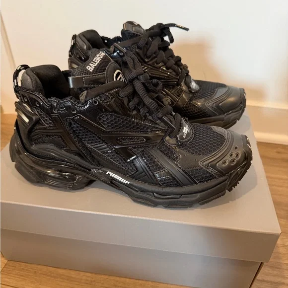 Balenciaga Black Runner Sneakers - Picture 6 of 9